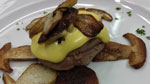 filetto di maiale con funghi e fonduta
